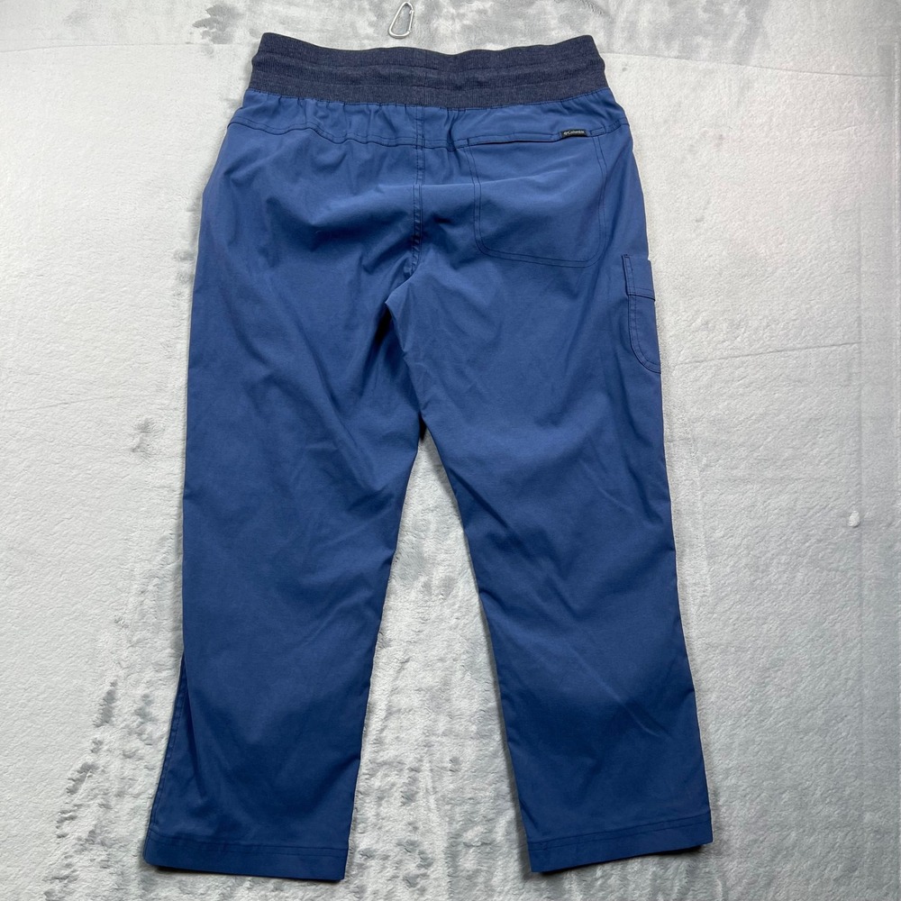 Columbia Capri Pants Womens M Blue Elastic Waist Drawstring Cargo Hiking - Picture 4 of 7